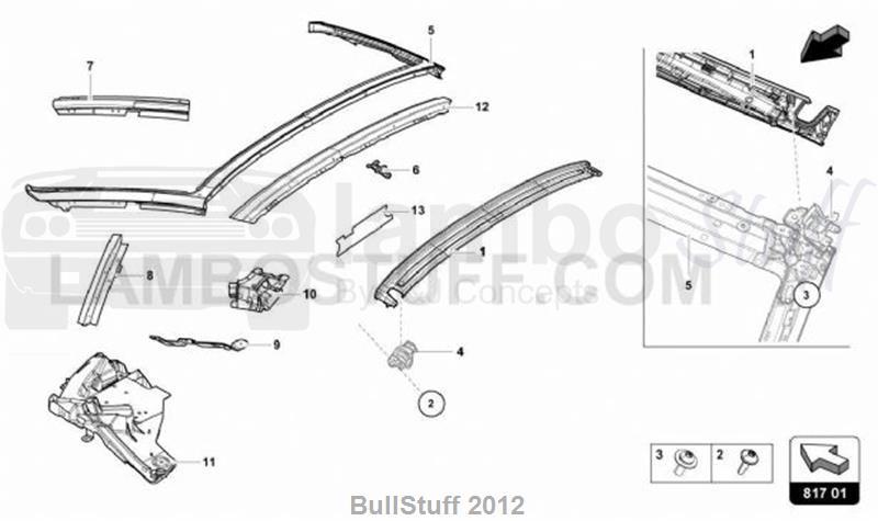 2018 Lamborghini HURACAN LP580-2 SPYDER ENGLAND HINGED WINDOW (817.01.00)